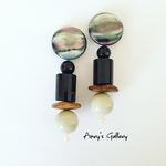 antique beads×cabochon＊green×black