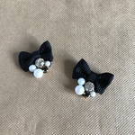 ブロックリボン♡大人ピアス