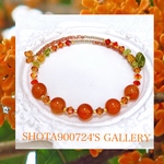 金木犀を花束にして💐　vol2 カーネリアン　シングル　ワイヤー　ブレスレット　#minne_new #キンモクセイ　#金木犀