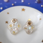 《特集掲載》Galaxy Starlight🪐 星の輝きPierce / Earring🌟◇淡水パール/オーロラ/14kgf有り/再販