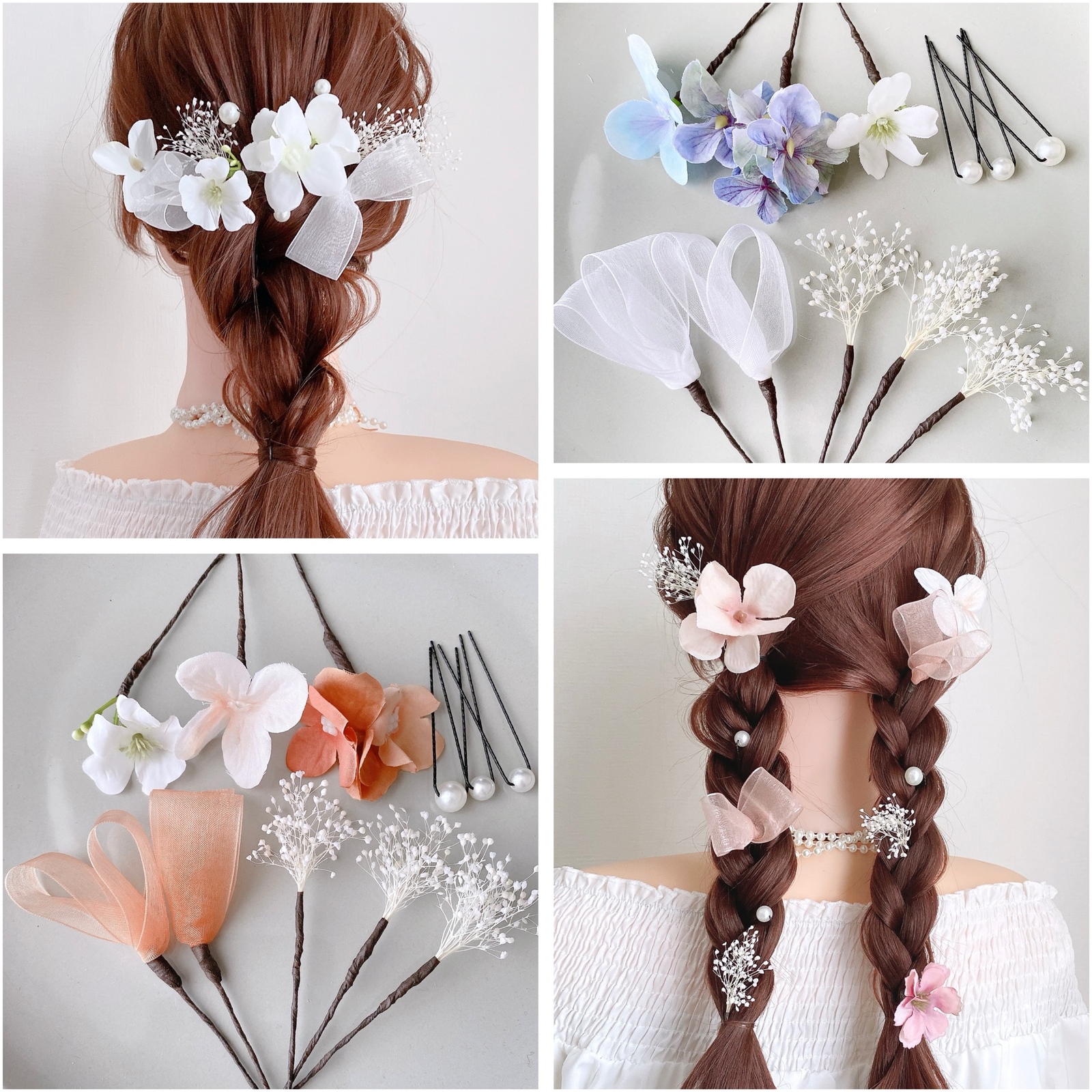 55cm 【2点セット】ベロアリボン フック付き / ツインテール