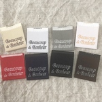 ピスネームタグ　beaucoup de bonheur  8枚セット　布タグ　織りネームタグ