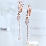 【イヤリング/リュミエールドロップ（ピンクゴールド）】 華奢　揺れる　雫　デート 　金属アレルギー対応　ジルコニア　秋　コスモス　紅葉