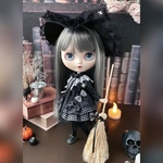 ブライスアウトフィット 6点セット◇魔女のトータルコーデセット ◾︎モノトーン Blythe オビツ22