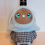 ギンガムチェック黒大 プリーツスカート 薄手生地