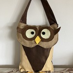 フクロウさんのふた付きたて長トートバッグ