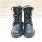 【オーダー品】：ドールシューズ／セミロングブーツ　ブラック／オビツ30ジャストフィット