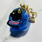 古代エジプトバステト神のバッグチャーム　ロイヤルブルー　ピエログリフ