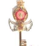 夢みる天使の鍵 ネックレス ピンク(クリア)