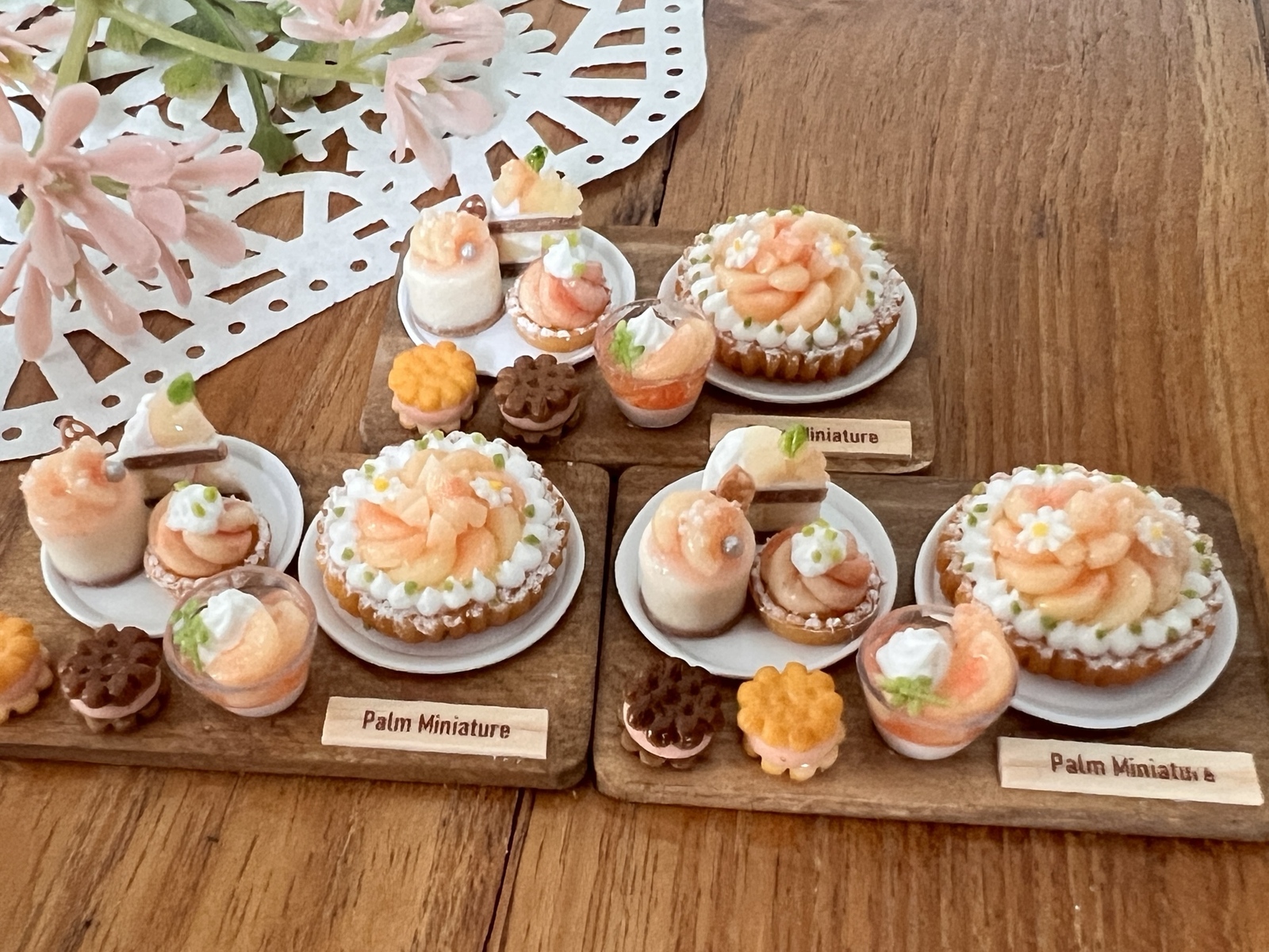 palm miniature＊ミニチュア桃のスイーツセット - Palm Miniature