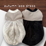犬服☆lace dress 白と黒