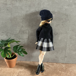 ハイネック切りぱなしトップス☆22センチドールの洋服1/6ドール服リアルクローズ☆黒