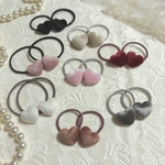 10/13再入荷(14) far heart tie 〜ファー　ハートヘアゴム　キッズヘアゴム　ベビー　ベビーヘアアクセサリー　ハート　バレンタイン　ヘアゴム　キッズヘアアクセサリー　フロッキー