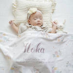 【名入れブランケット】花柄  出産祝い お名前入り フラワー 名入れ ブランケット