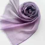 さらウール＊WOOLSILK＊葡萄色×白色×月白色＊手染ウールシルクストール