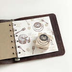 ハートのラテアート　コーヒーのラバースタンプ［40×40mm］