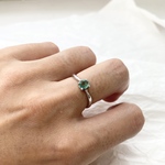 エメラルドシルバーリング　KR4106　　silver925　　（タンザナイトに変更可）