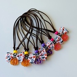 25本 トリミングチョーカー 《072》 ハロウィン かぼちゃガラス風チャーム ミニリボン