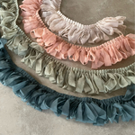 シフォンストレッチフリルリボン　アンティーク風　【40cm】