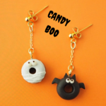 ハロウィンドーナツ（コウモリver.）ピアス/イヤリング＊ミニチュア