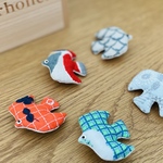 ☆New☆⚮̈ミナペルホネン生地使用⚮̈ フワフワ鳥さんブローチ