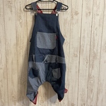 13号 ABKBオーバーオール(濃青×赤)