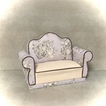 ミニチュアソファ　トワルドジュイ　ニュアンスグレー　ブライス等1/6ドール　推し活　ドル活　ぬい　ドールハウスに