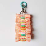 【K様オーダー品】オレンジチェックのストラップ