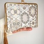 通院が楽しみになるお薬手帳ケース　インド刺繍　がま口　お薬手帳ケース　母子手帳ケース