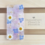 紫陽花とノースポール パステル紫陽花 押し花 iPhoneケース