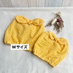 犬服 スヌード 【完成品M】イエロードット リップル生地