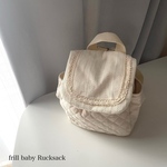 【再販】フリル　ベビーリュック　一升餅　リュック　出産祝い　名入れ　シンプル　ナチュラル　一歳　お祝い