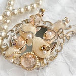 【ヘアクリップ】淡橙のしとやかな髪飾り【Jewel Drop】