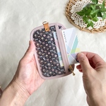 New！薄型ミニクリアポーチ　リバティ　フォレストウエーブ　ミストブラック　パスケース　スマートキーケース　PVC　推しポーチ