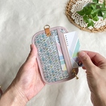 New！薄型ミニクリアポーチ　リバティ　フォレストウエーブ　ピンクブルー系　パスケース　スマートキーケース　PVC　推しポーチ