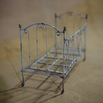 ミニチュア  ドールハウス　アイアンベッド　1/12 　完成品　フランス　アンティークベッド　アンティーク家具　ベッド