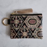 nico5-1さま専用　カナビラ付きインド刺繍リボンポケットティッシュケース付きポーチ、ファスナーポーチ　計2点