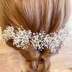 【K-6】 カスミソウ　かすみそう　かすみ草　プリザーブドフラワー　ドライフラワー　ヘアアクセサリー　ヘアード　ヘッドドレス　結婚式　成人式　前撮り　白　ホワイト　可愛い　かわいい　花　ヘアー　七五三
