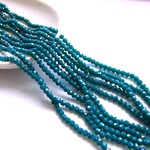 80個・3×4ｍｍ・コバルトブルー・ファセットガラスビーズ・ボタンカット・25090819