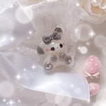 「グレイッシュリボンのスノーラビットリング❄️🐇」