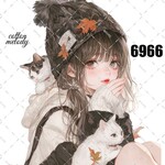 original sticker « no.6966 »     //     人物ステッカー オリジナルステッカー オリジナル人物ステッカー ステッカー cotton melody 