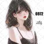 original sticker « no.6972 »     //     人物ステッカー オリジナルステッカー オリジナル人物ステッカー ステッカー cotton melody 