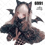 original sticker « no.6991 👻🕸 »     //     人物ステッカー オリジナルステッカー オリジナル人物ステッカー ステッカー cotton melody 