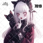 original sticker « no.7019  👻🕸 »     //     人物ステッカー オリジナルステッカー オリジナル人物ステッカー ステッカー cotton melody 