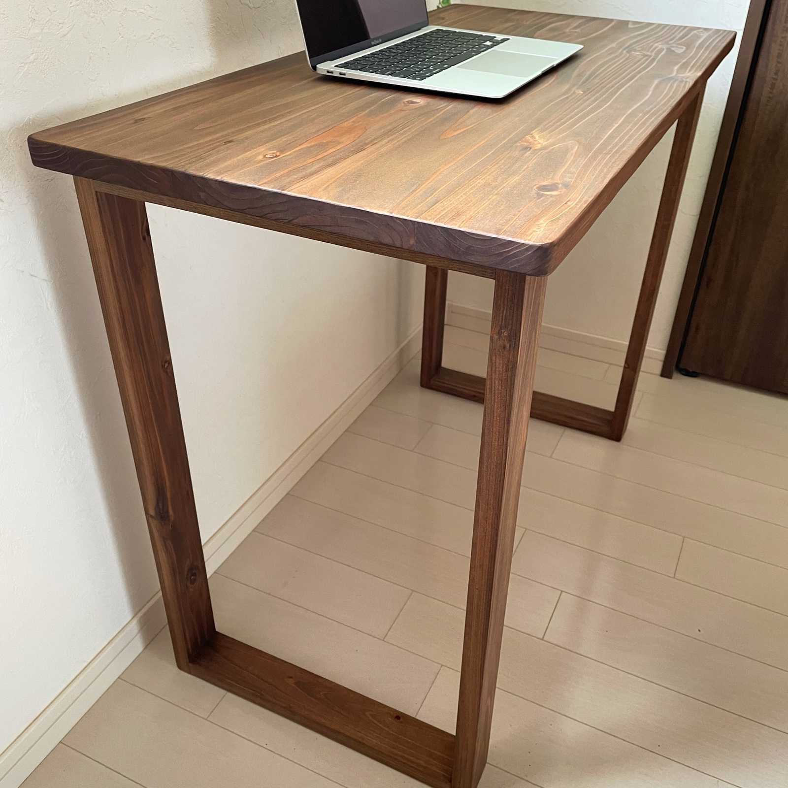 天然木 無垢テーブル パソコンデスク 作業テーブル ミシン台 ダイニングテーブル 天然木 無垢テーブル お好きなカラー、高さで！ パソコンデスク