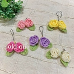 ✿カラフルな薔薇のキーホルダーストラップ✿ バラ　ストラップ　レース編み