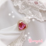 【SALE】【70%オフ】パールとガラスハートのリング♡ピンク