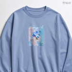 【3色展開！】胸元の小さな絵画展~ネモフィラモチーフ~　スウェットTシャツ　プルオーバー　トレーナー　長袖　トップス　お花　青色　プチギフト　植物　ニュアンスカラー　▷chillgift_artwrk