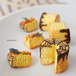 🎃Halloween蜘蛛の巣かぼちゃシフォンケーキ耳飾り（①イヤリング②ピアス③フックピアス④樹脂ピアス⑤樹脂ノンホールピアス（樹脂イヤリング））