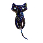 猫 ビーズ刺繍ブローチ
